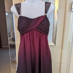 La Belle Vintage Mini Mesh Purple Black Wedding Prom Cocktail Sparkle Dress sz M